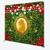 Aperturee - Aperturee Rose Greenery Princess Mirror Pillow Case Backdrop